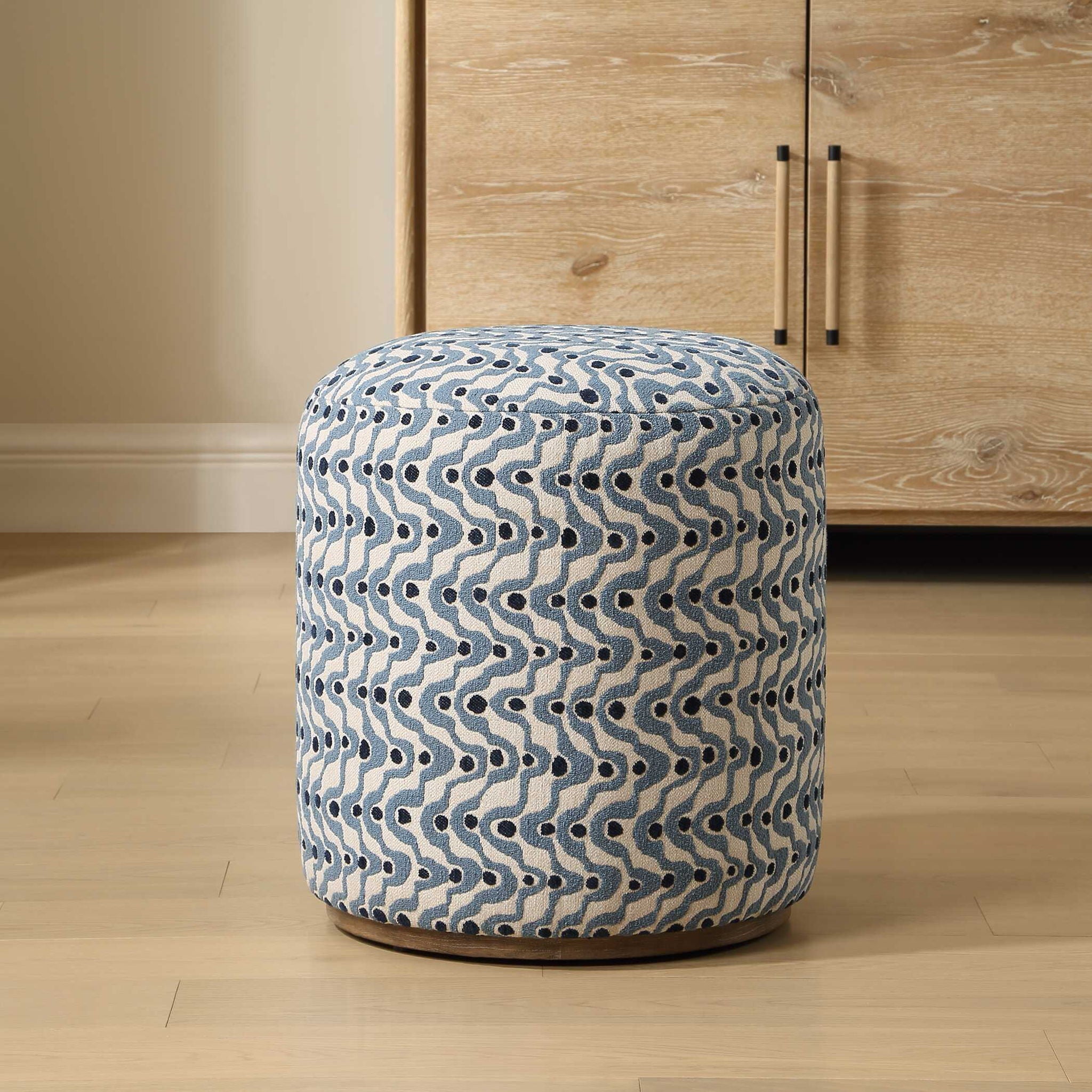 Cas - Fabric Ottoman - Blue