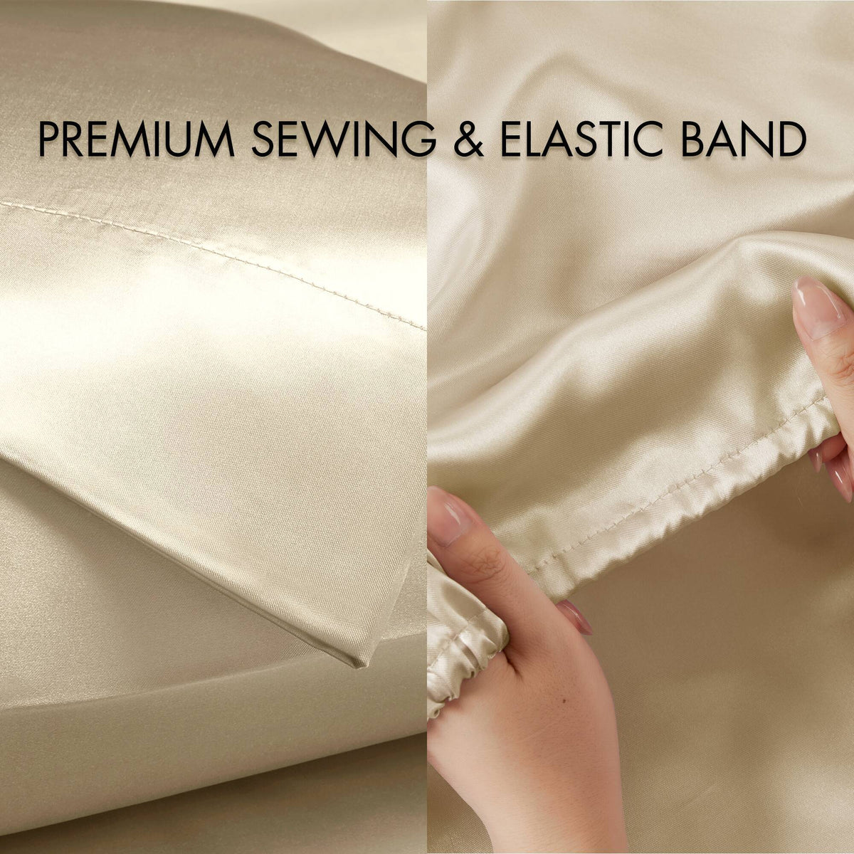 Satin - 4 Piece Twin Luxury Sheet Set - Champagne