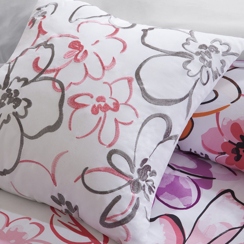Olivia - King Comforter Set - Pink