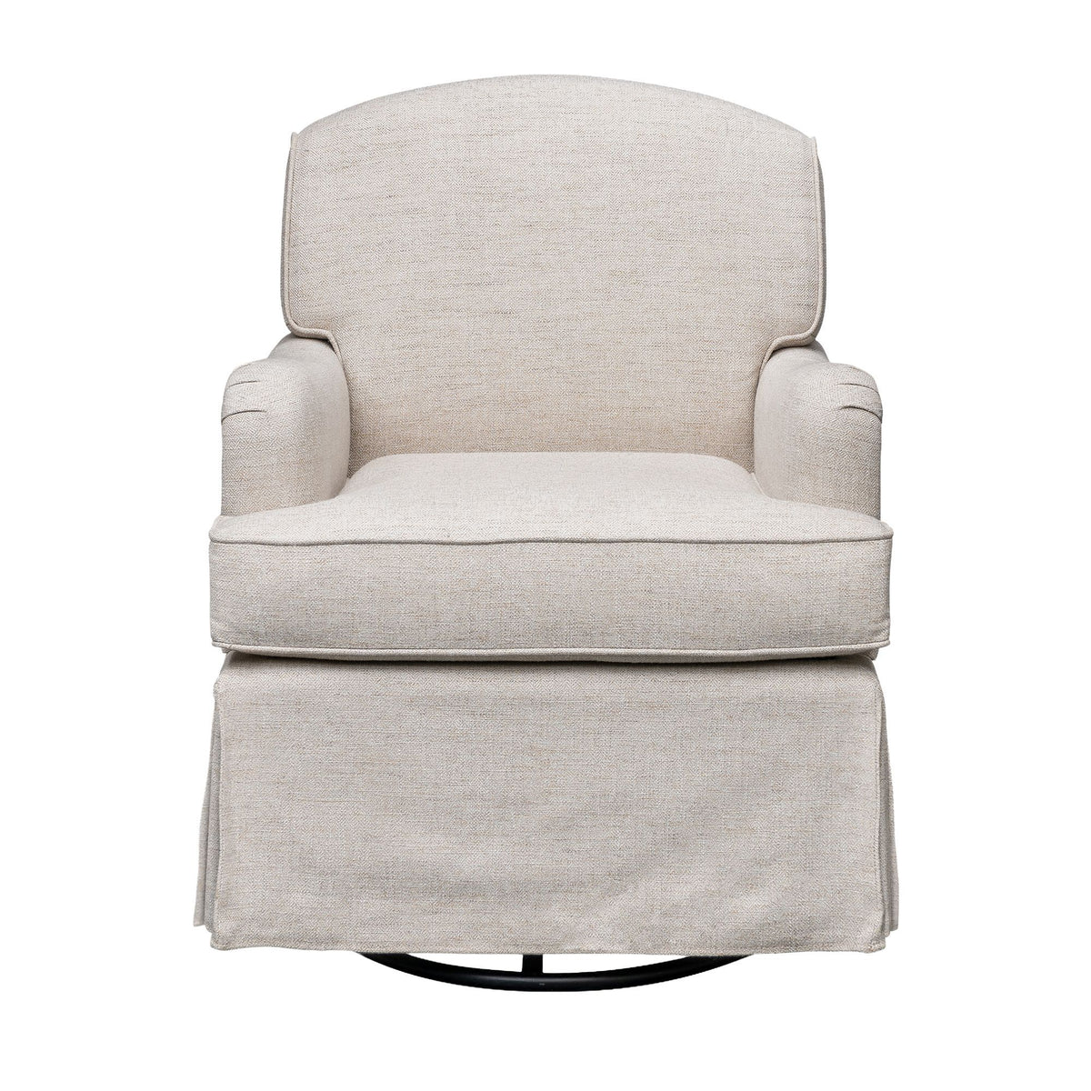 Melody - One Size Swivel Glider Skirted Armchair - Cream