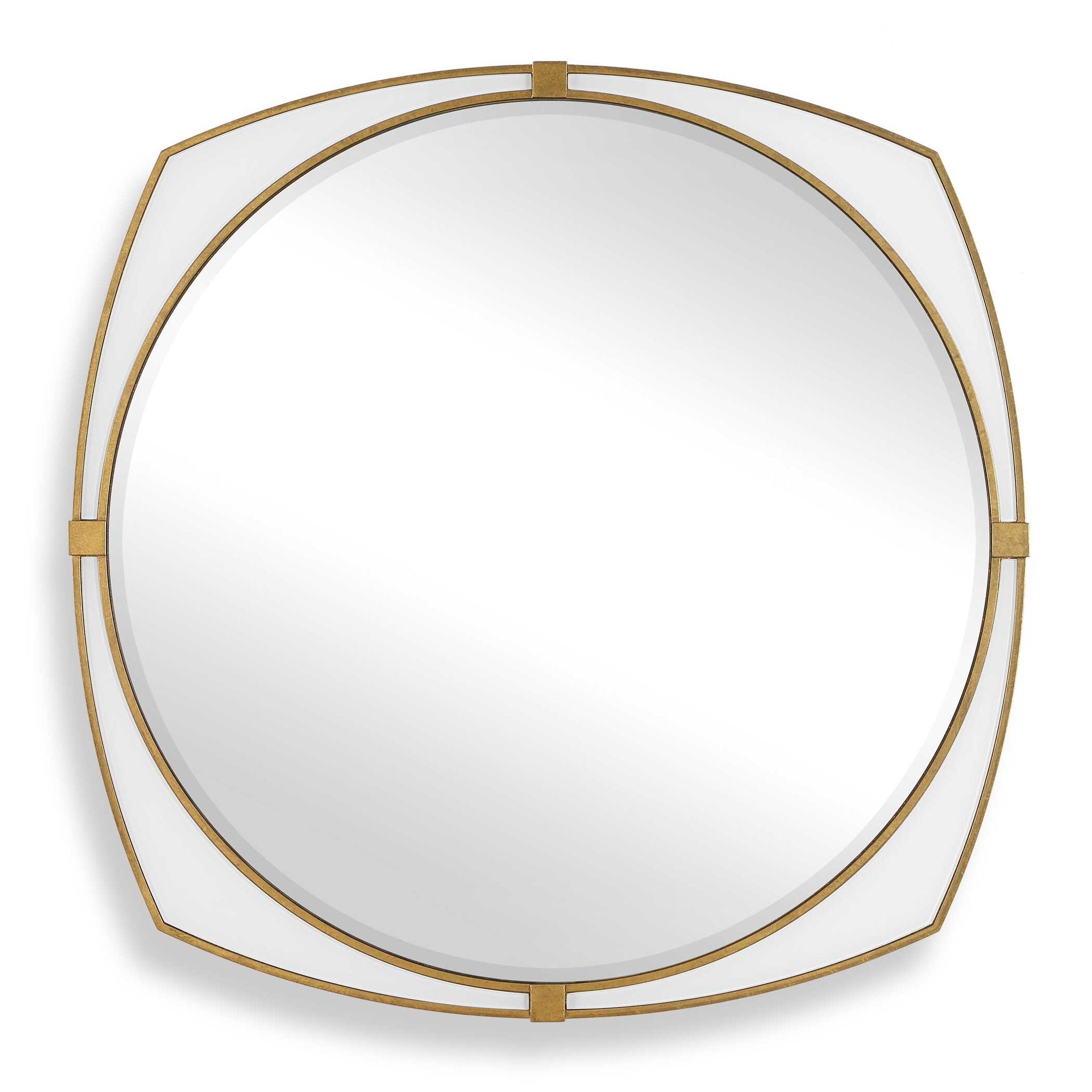 Estella - Round Mirror - Gold / White