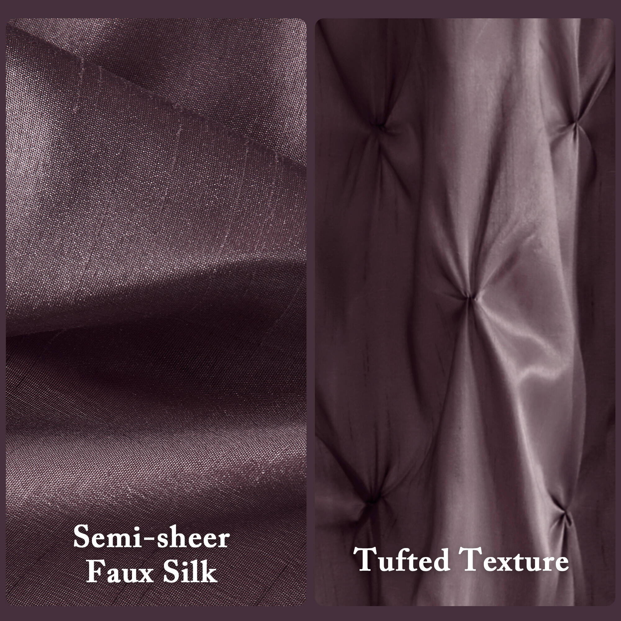 Laurel - Tufted Semi-Sheer Shower Curtain - Plum