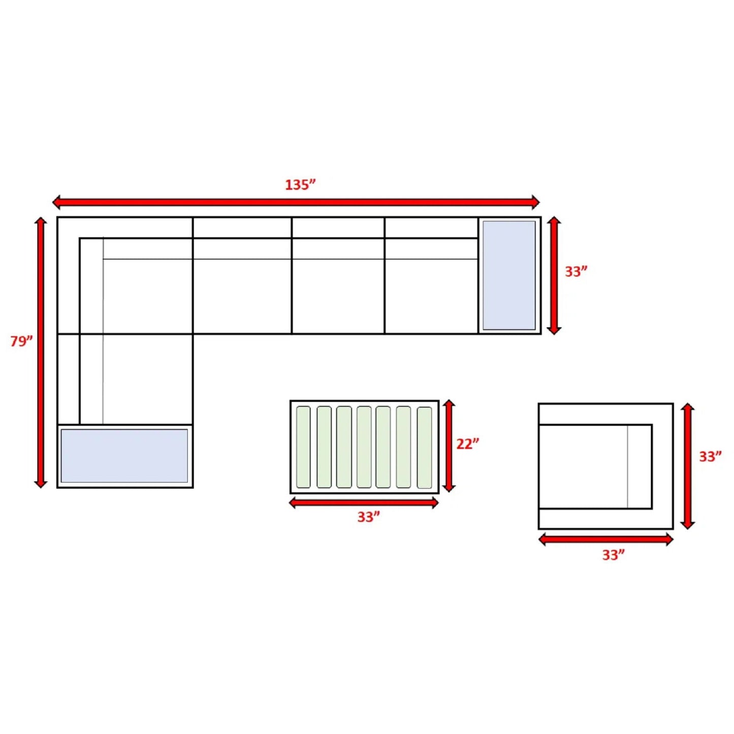 Stylish Entertainment Sectional Set, Outdoor Living