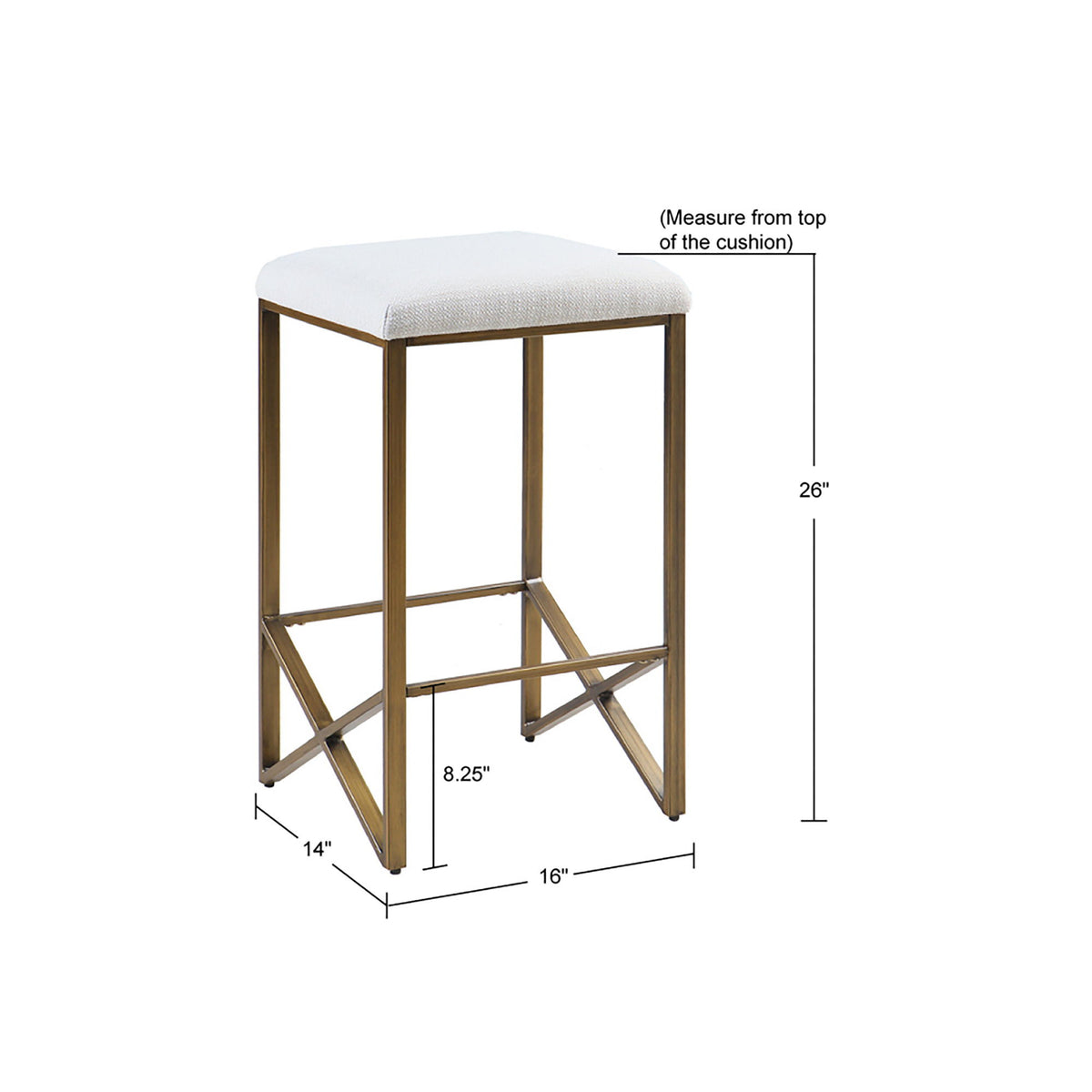 Marino - Backless Upholstered Counter Stool - Ivory