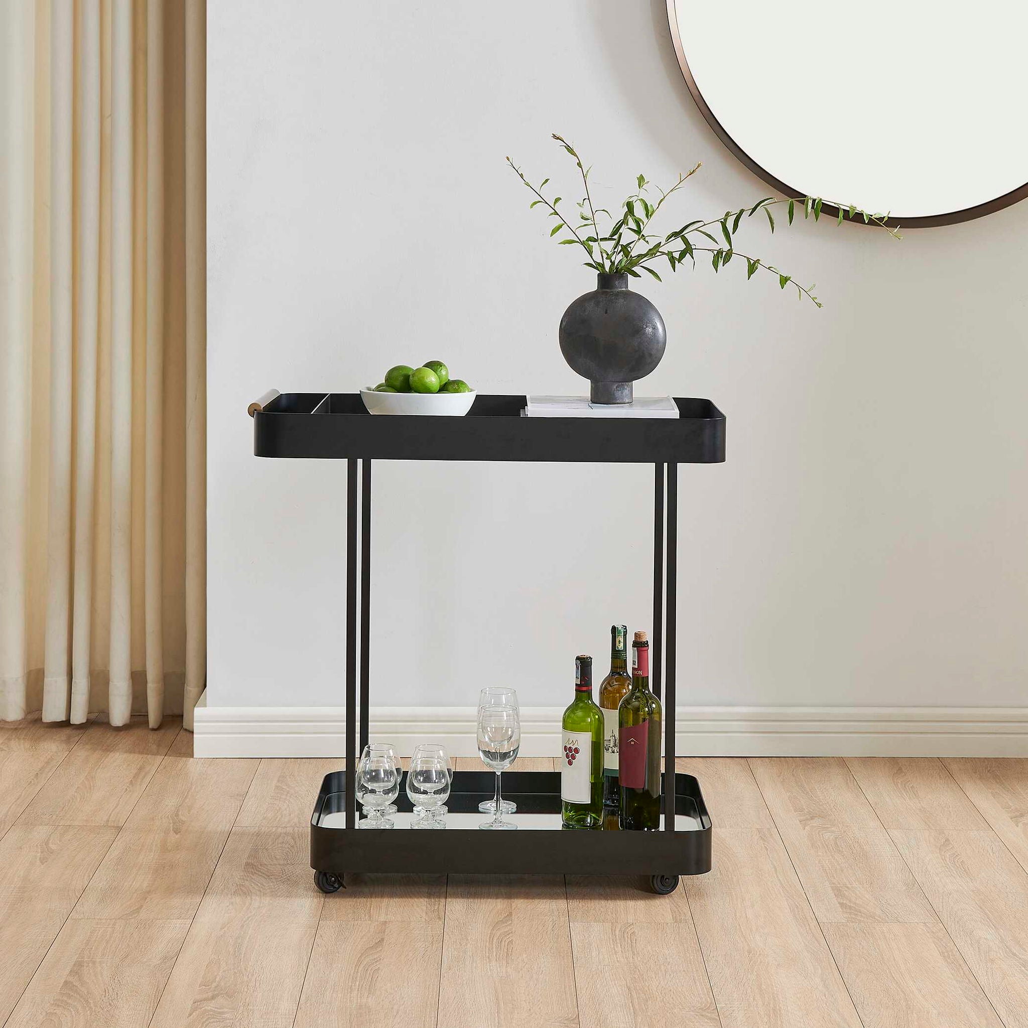 Vesper - Iron Bar Cart - Black / Brass