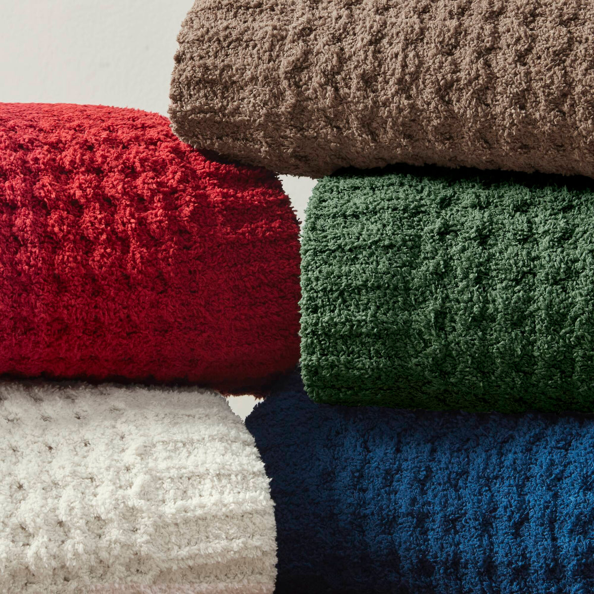 Rowan - Waffle Knit Chenille Throw - Green