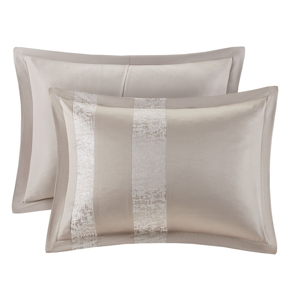 Ava - 7 Piece Comforter Set - Taupe
