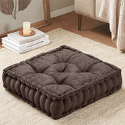 Azza - Poly Chenille Square Floor Pillow Cushion Compress Pack - Brown