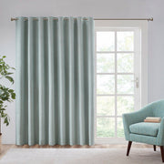 Maya - Printed Heathered Total Blackout Window Patio Panel - Aqua