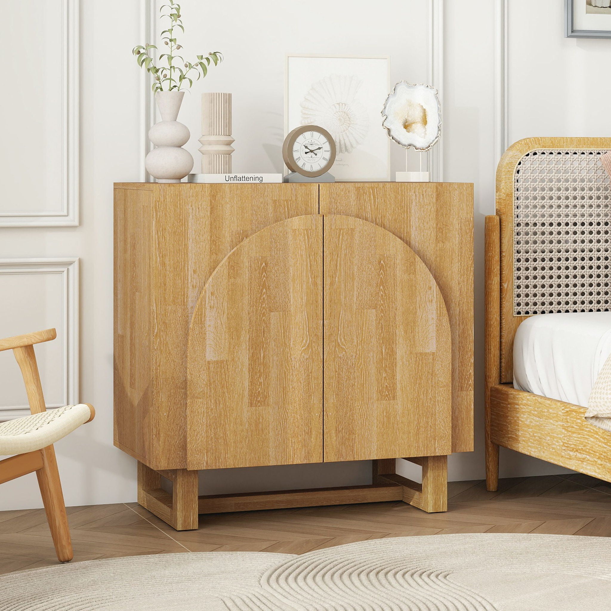 2 Door Cabinet, Suitable For Bedroom - Natural