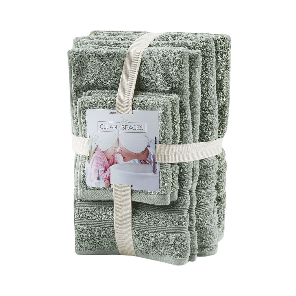 Nurture - Sustainable Antimicrobial 6 Piece Towel Set - Green