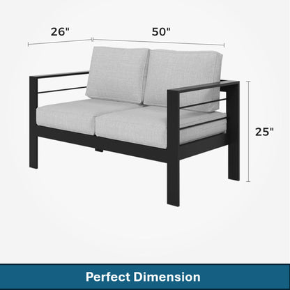 Patio All-Weather Loveseat With Thick Cushions