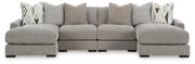 Aslan Court - 4-Piece Sofa Pit Sectional - Pebble