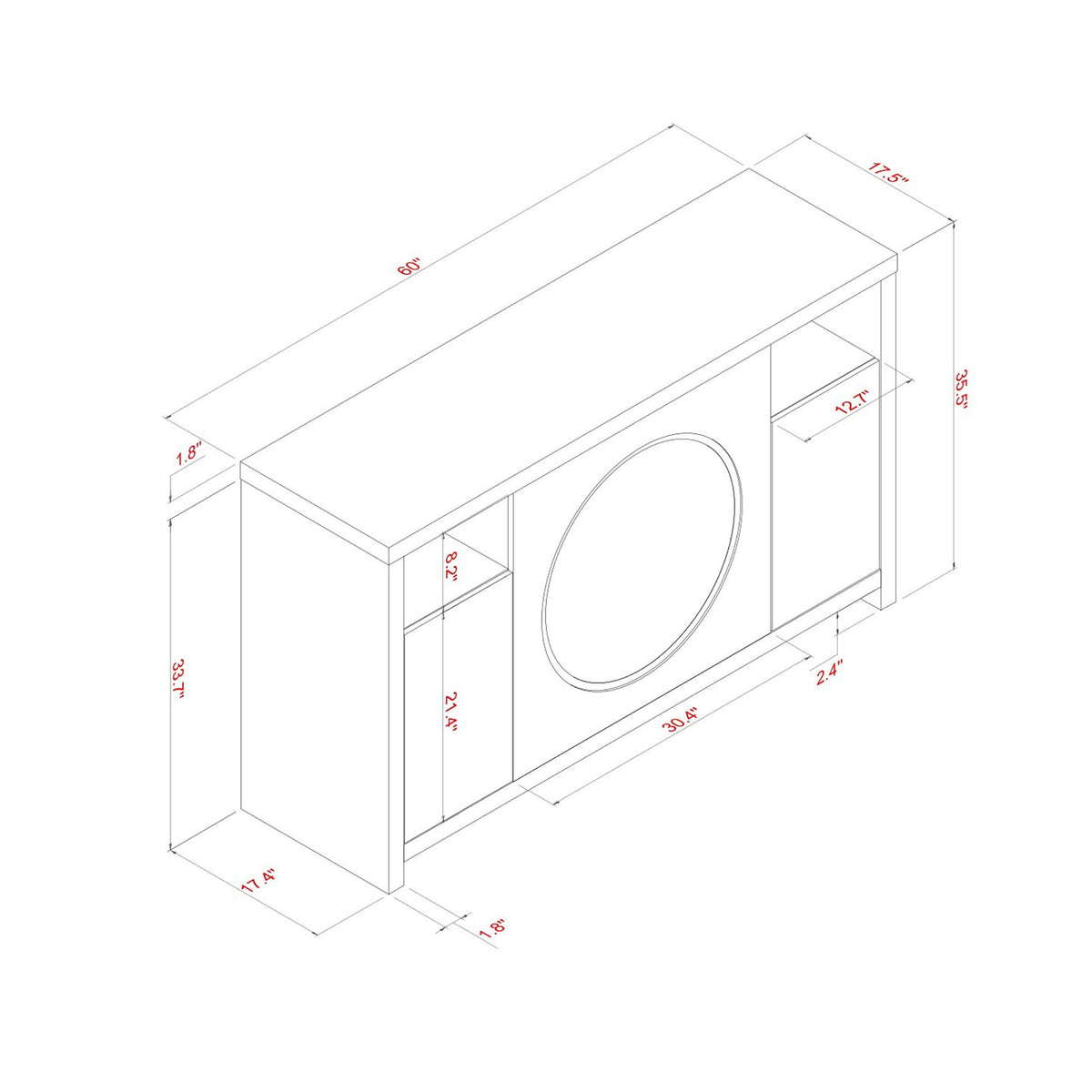 Nancy - Entertainment Unit With Bluetooth Speaker And LED Lighting - Gray