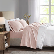 3M Microcell - Twin Luxurious Brushed Microfiber Deep Pocket Sheet Set - Blush