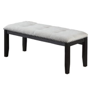 Upholstered Dining Bench With Tufted Seat And Nailhead Trim - Antique Black