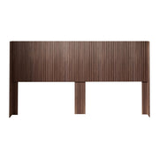 King Size Headboard, Wide Wall Mounted Fluted Panel Wingback - Walnut