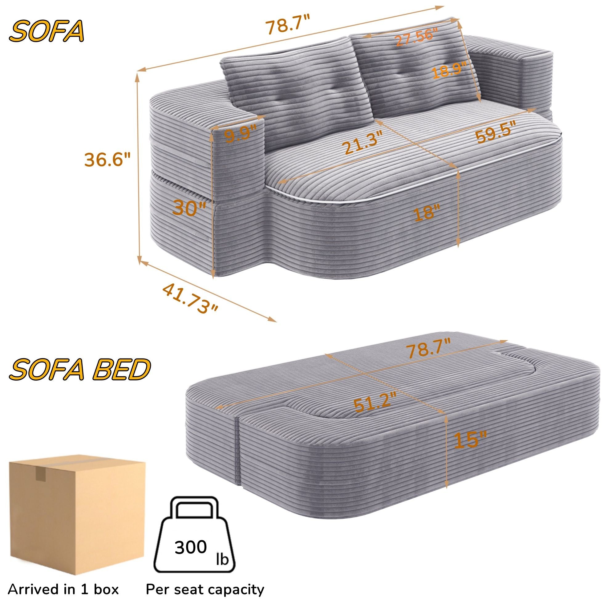 Convertible Floor Sofa Bed With Multi Functional Blanket - Thumbnail 5