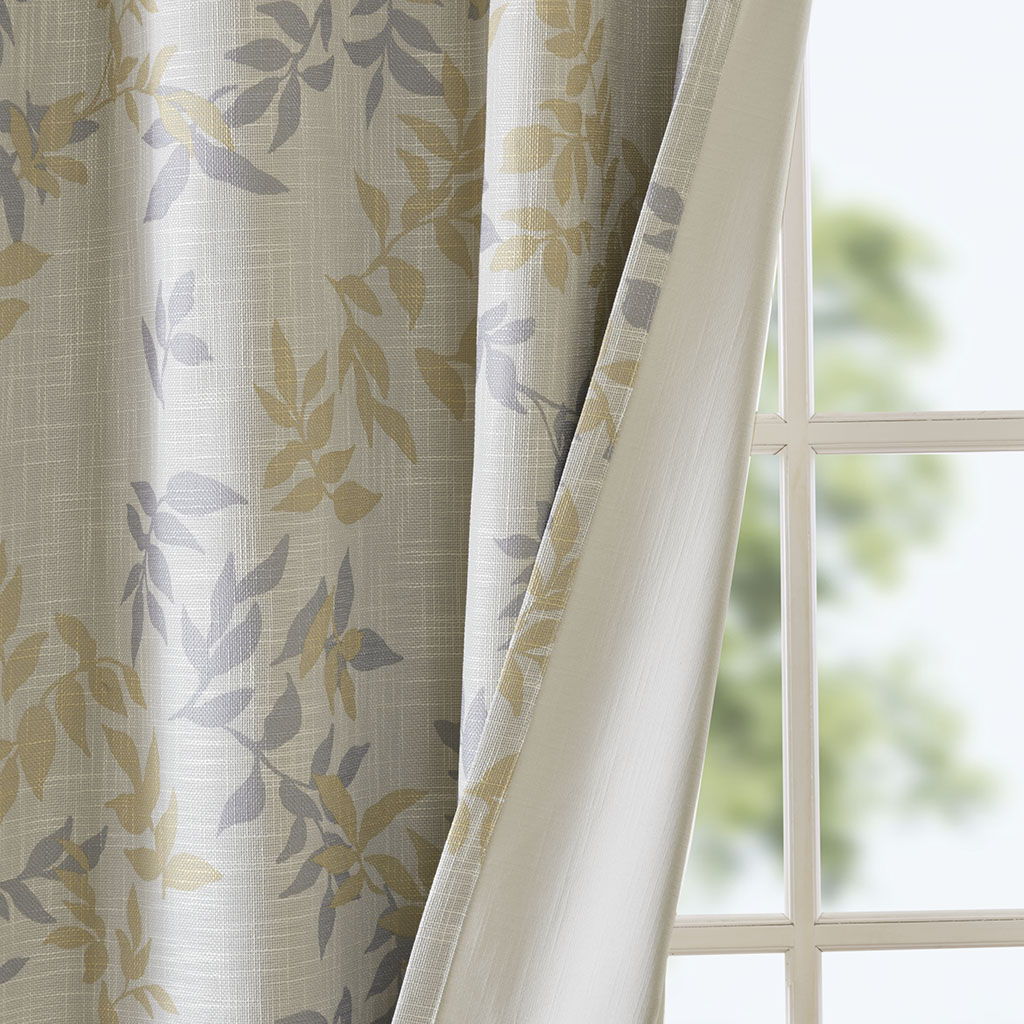 Julie - Printed Botanical Blackout Panel - Yellow