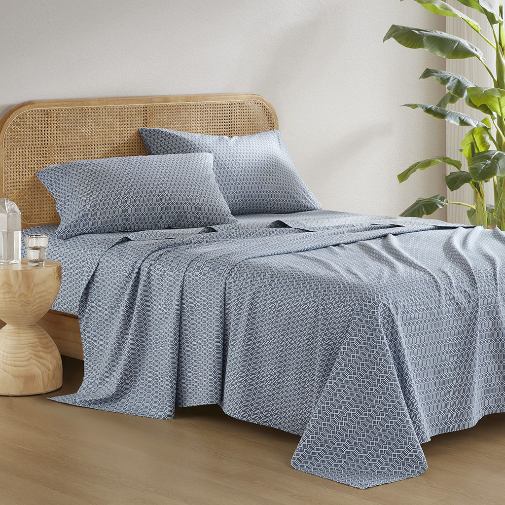Cotton 144TC - Full Printed Sheets - Diamond Blue
