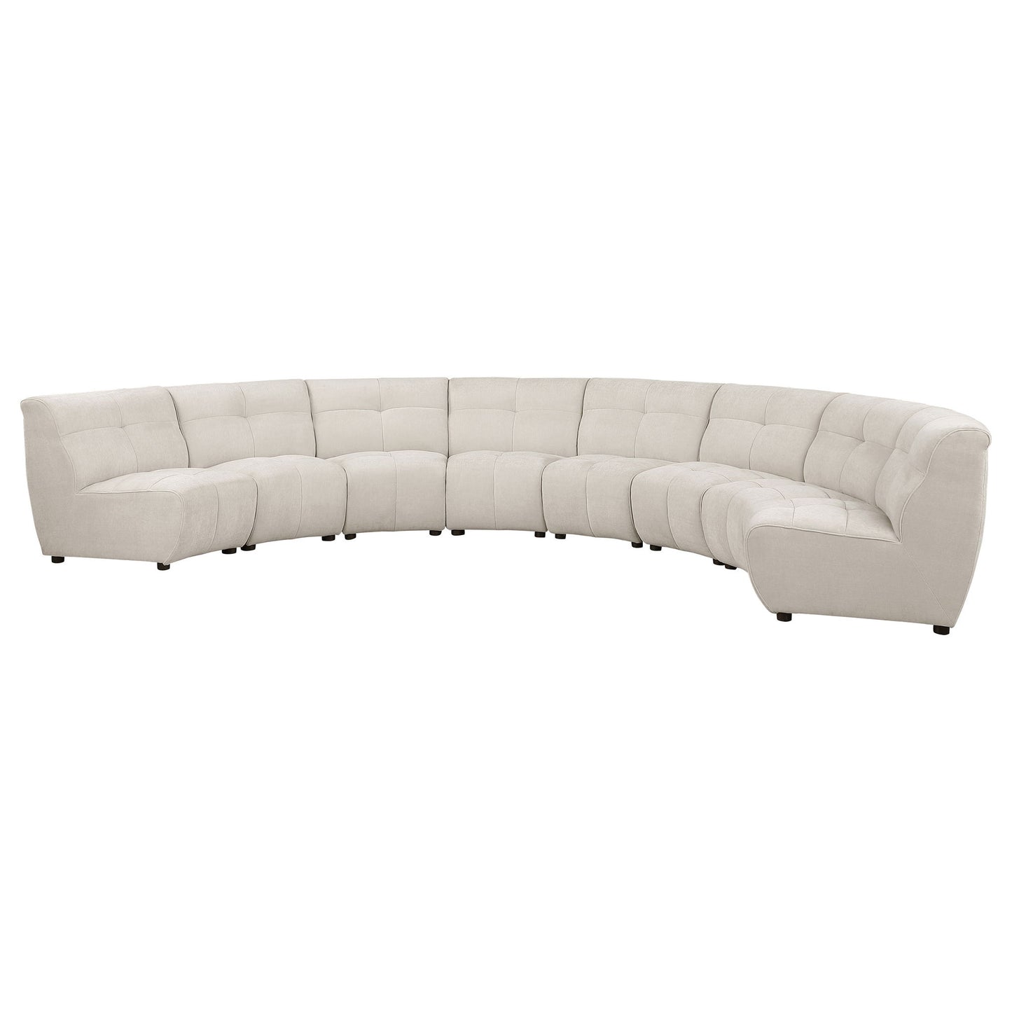 Sycamore - 8 Piece Upholstered Sectional Sofa With Curved Design - Ivory