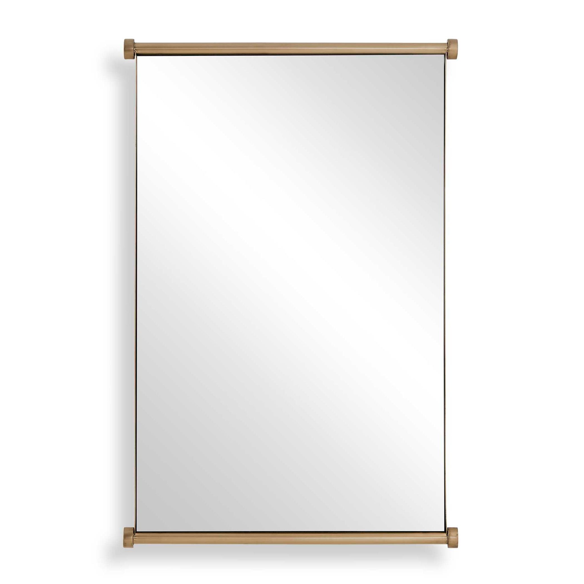 Scroll - Rectangular Mirror - Brass / Gold