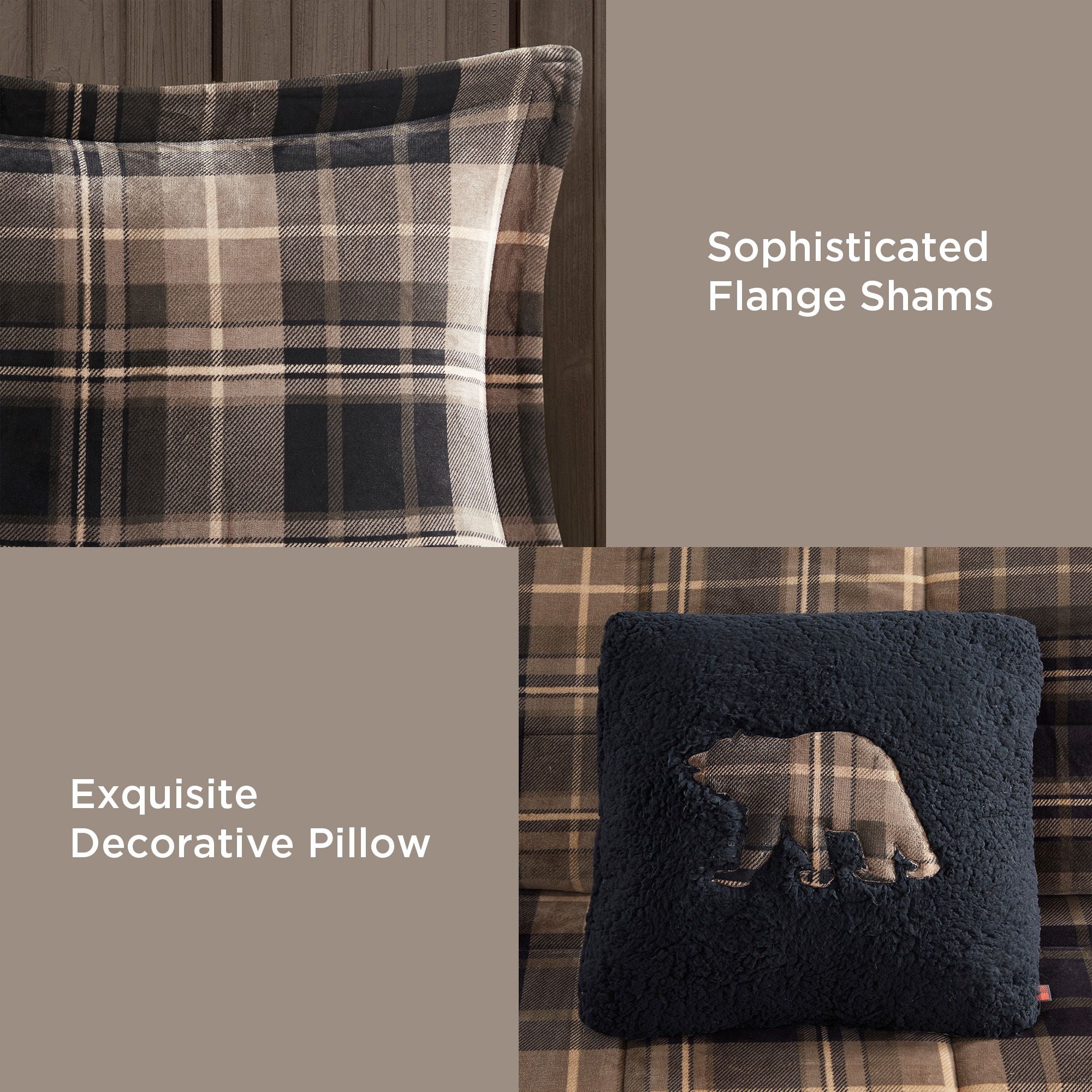 Alton - Down Alternative Comforter Set - Brown / Black