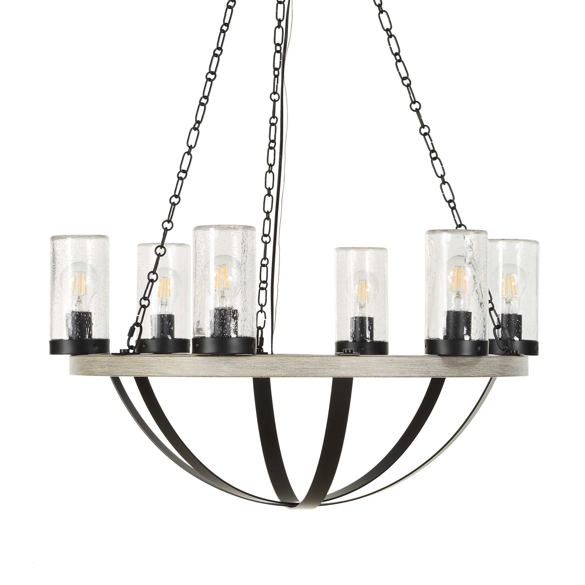 Edgecomb - 6 Light Indoor-Outdoor Chandelier - Black / Gray