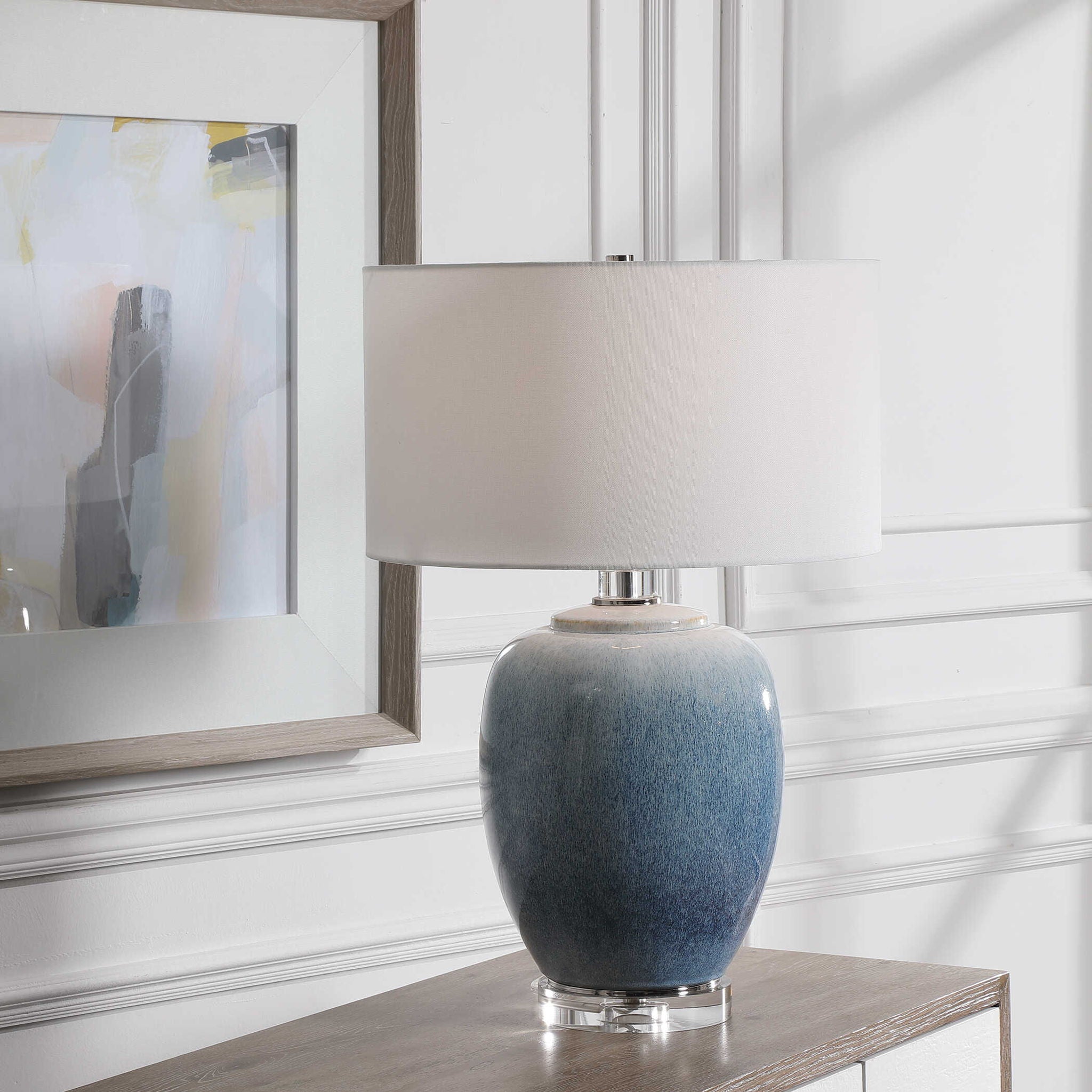 Blue Waters - Ceramic Table Lamp - Blue