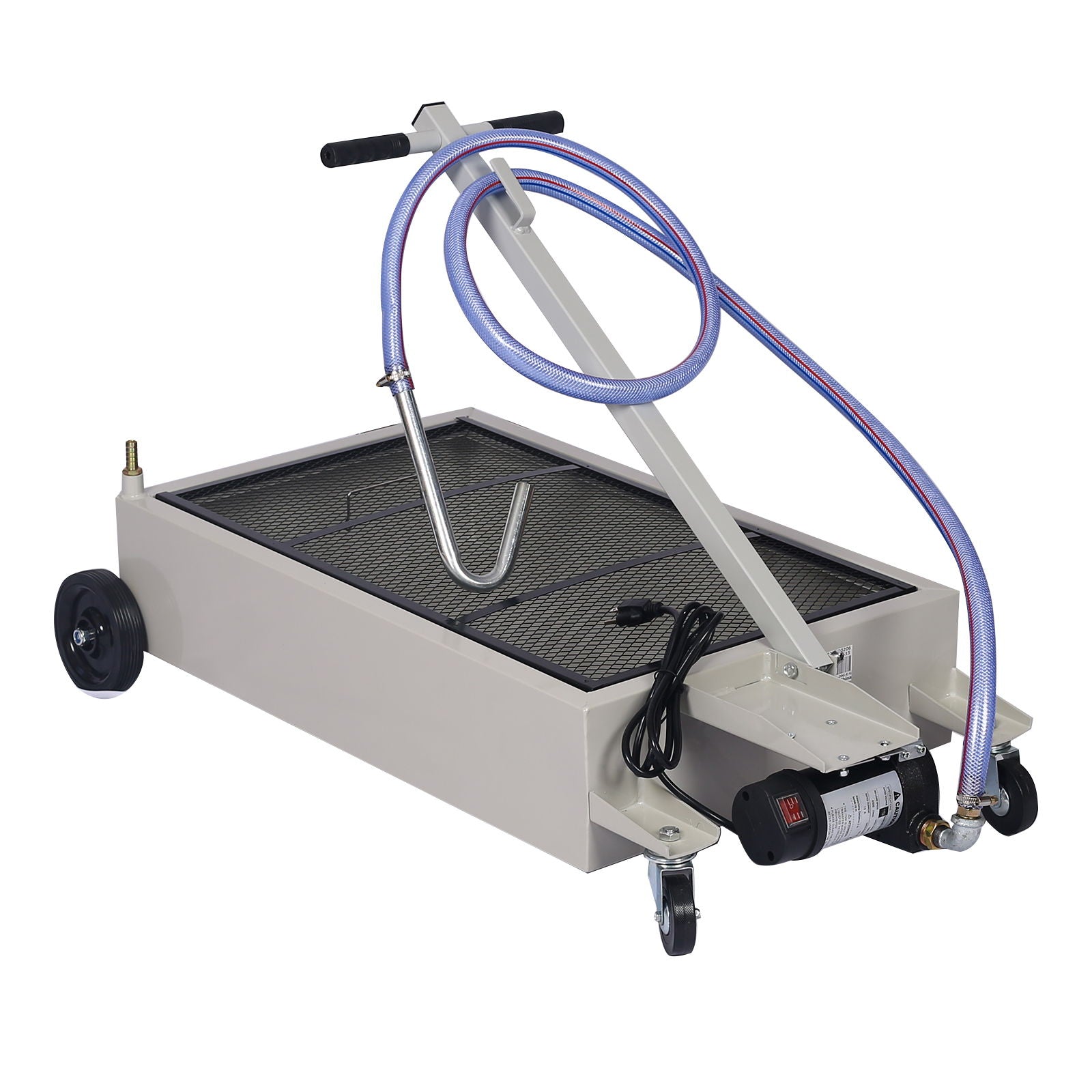 High Impact Polypropylene 20 Gallon Low Profile Oil Drain With Pump Steel - Gray