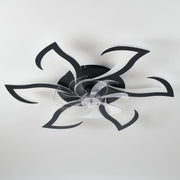Flower Ceiling Fan With LED Dimmable Light, Flush Mount Ceiling Fan With Remote Control, Low Profile Design, 6 Speeds, Timing Function