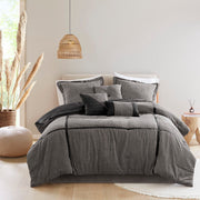 Dallas - 7 Piece Queen Comforter Set - Gray