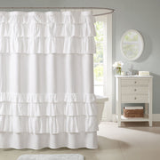 Grace - Ruffled Shower Curtain - White