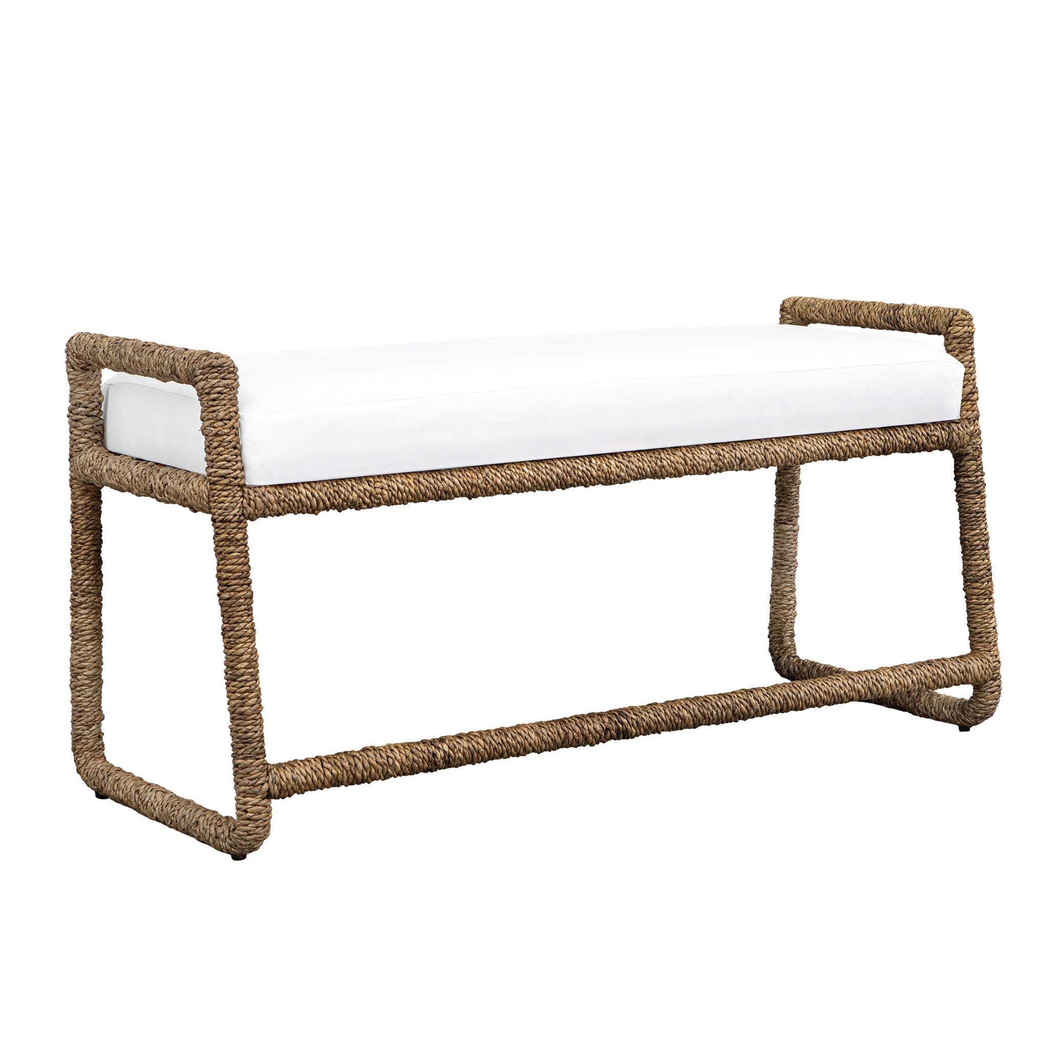 Araiza - Fabric Bench - Brown / White