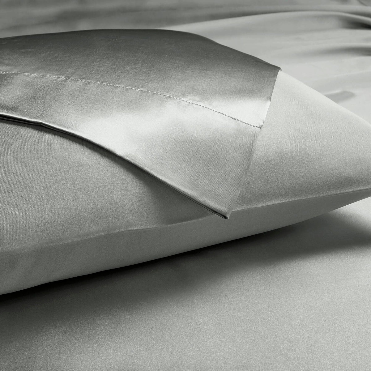 Satin - 7 Piece Split King Luxury Sheet Set - Gray