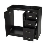 Retro Style Bathroom Vanity, 3 Drawers & Soft Closing Doors