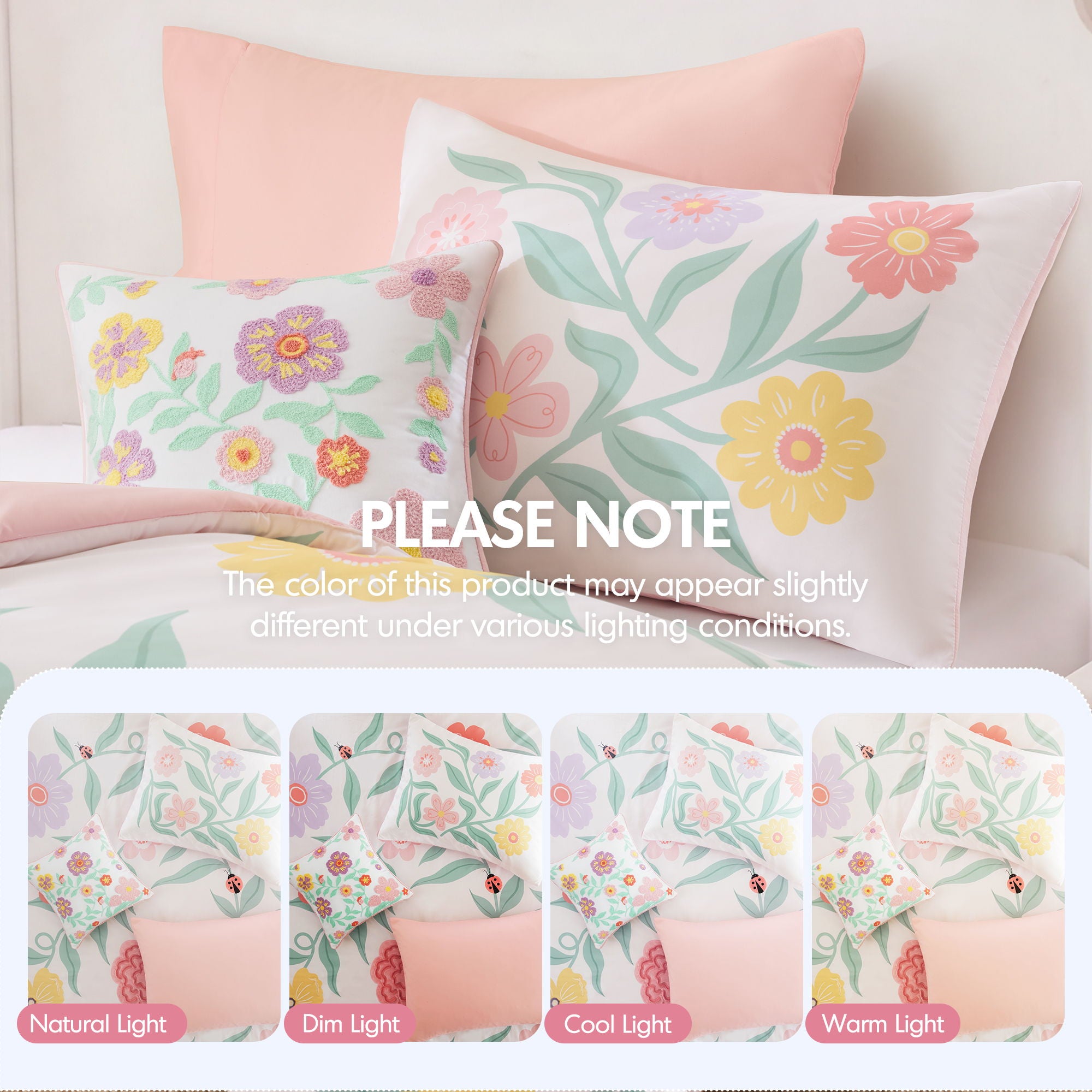 Floral - Twin Comforter Set - Pink