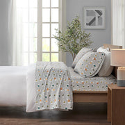 Cozy Flannel - Queen Printed Sheet Set - Gray Dogs