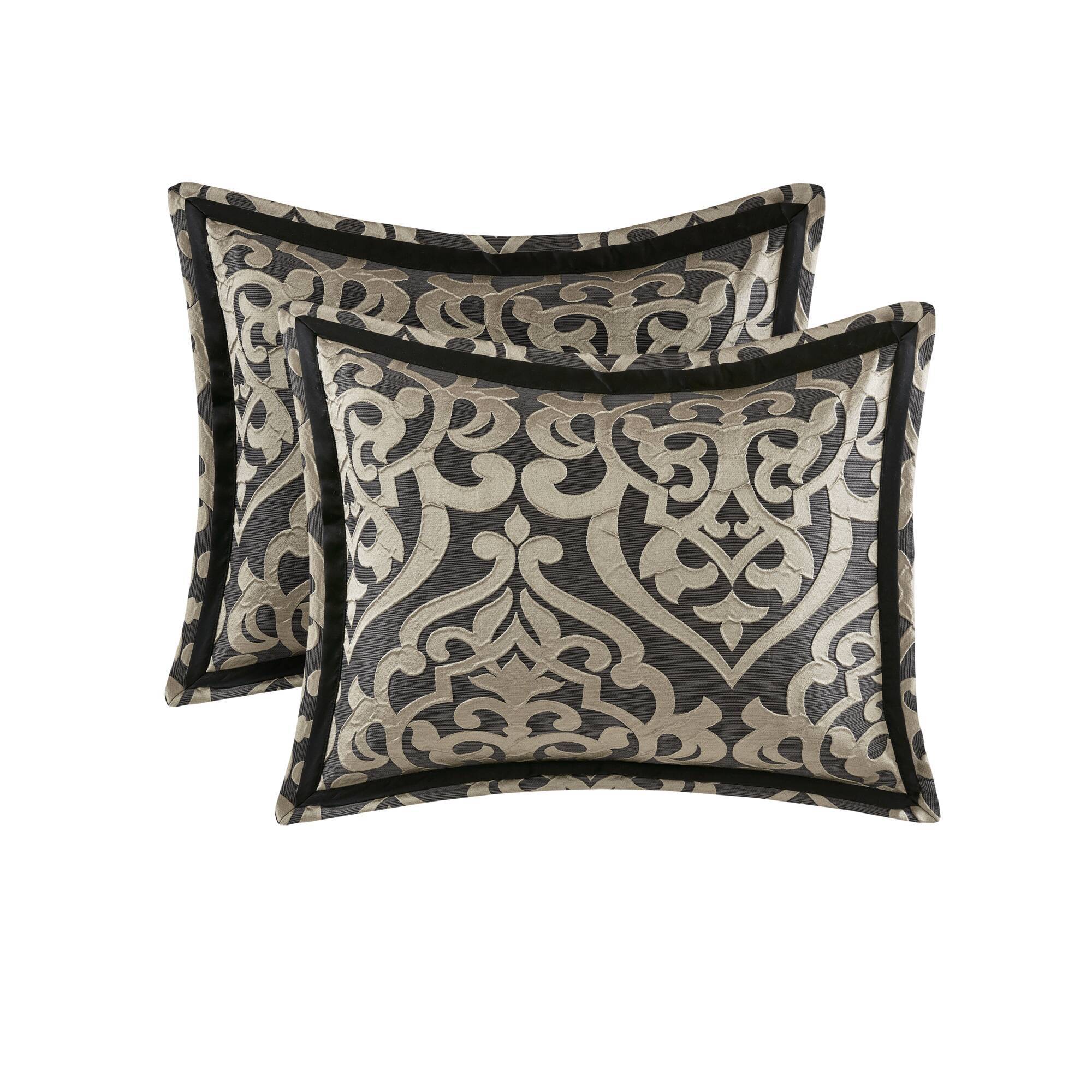 Odette - 8 Piece King Comforter Set - Black