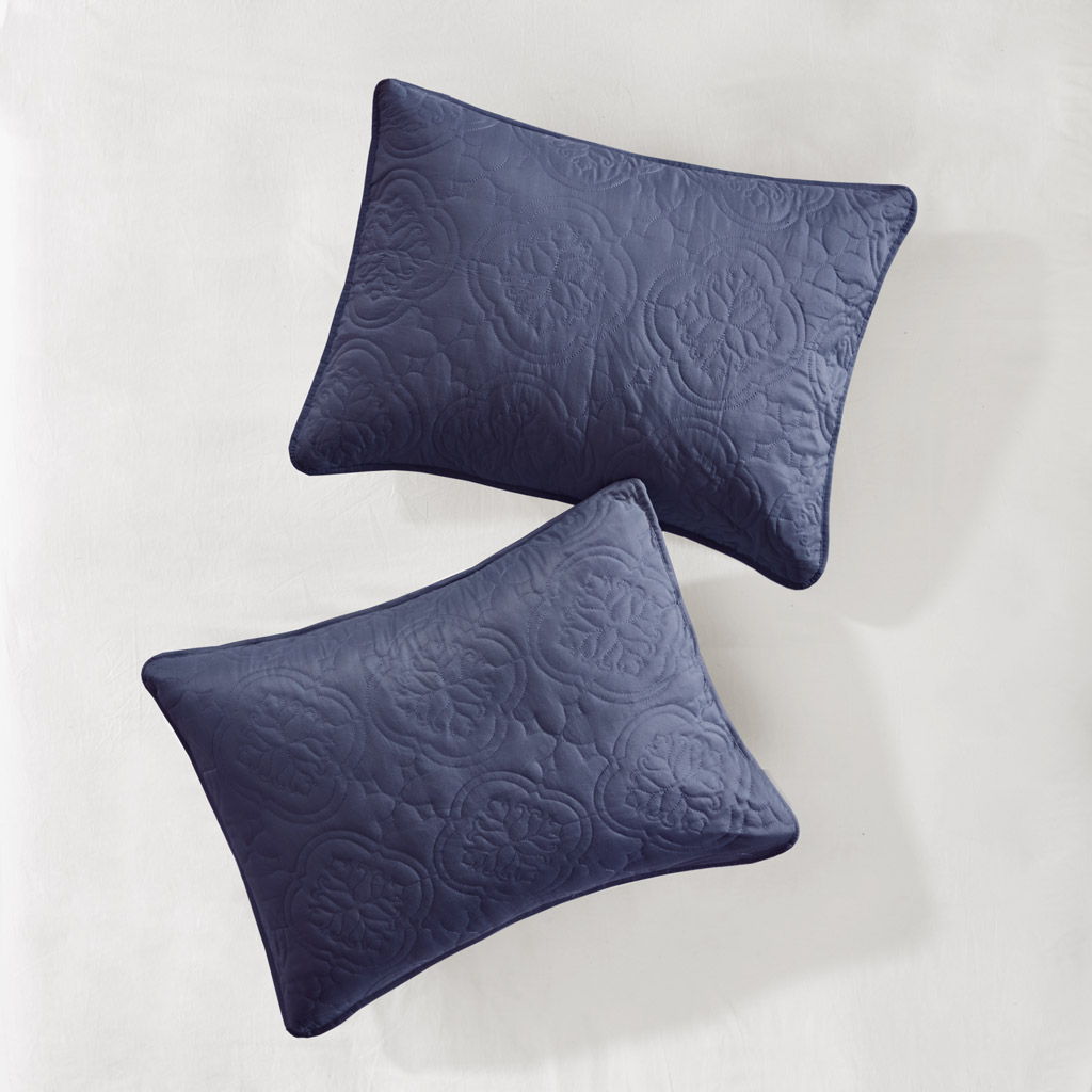 Oakley - 3 Piece Reversible Bedspread Set - Blue