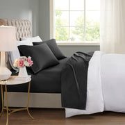 600 Thread Count - Cooling Cotton Blend 4-Piece Sheet Set - Black