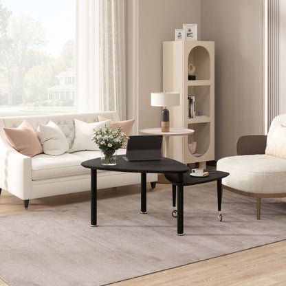 360 Degree Rotatable Coffee Table With Solid Legs