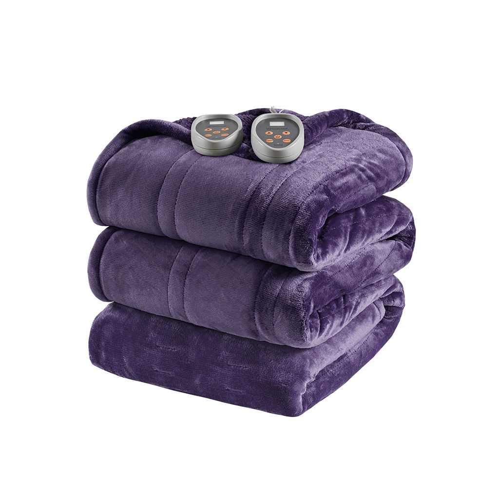 Heated Microlight to Berber - Blanket - Purple