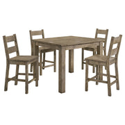 Cressley - 5 Piece Counter Height Dining Set With Ladder Back Chairs - Light Oak
