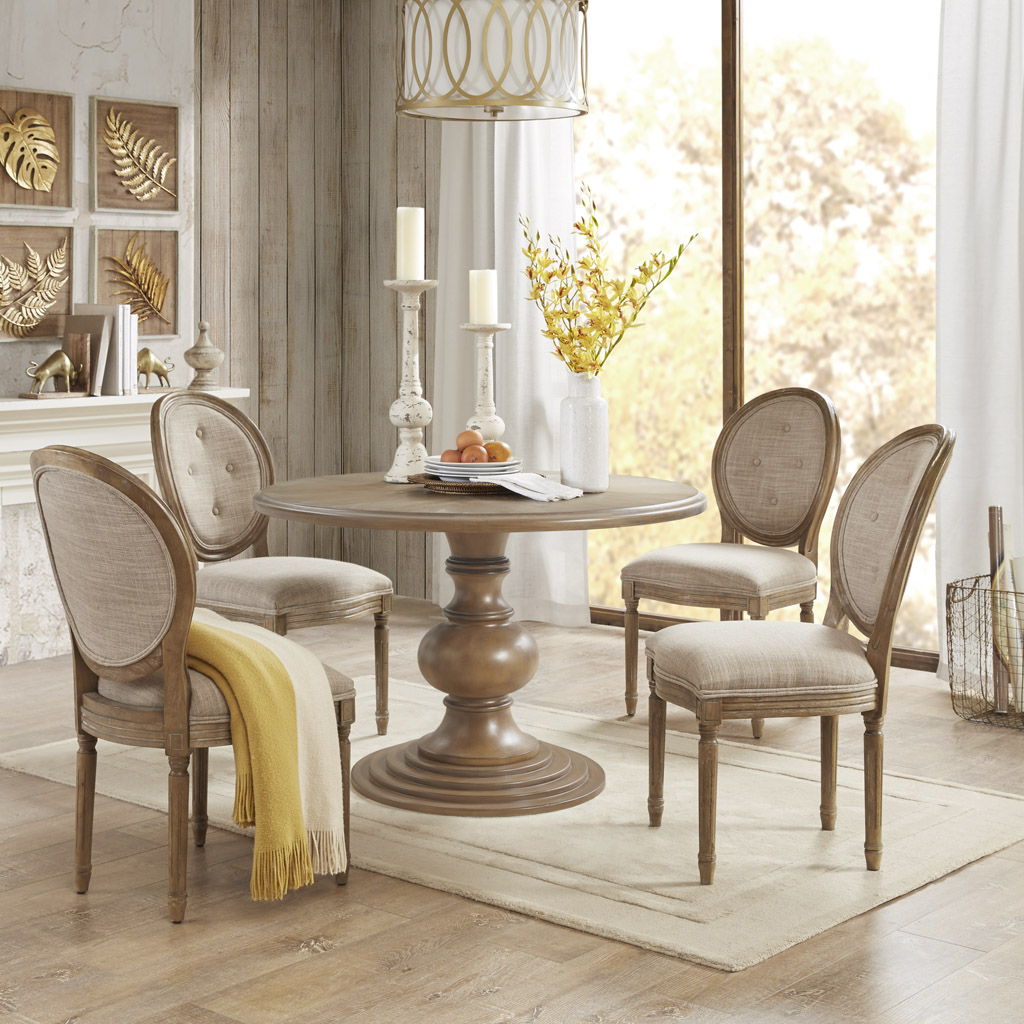 Lexi - Round Pedestal Dining Table - Reclaimed Walnut