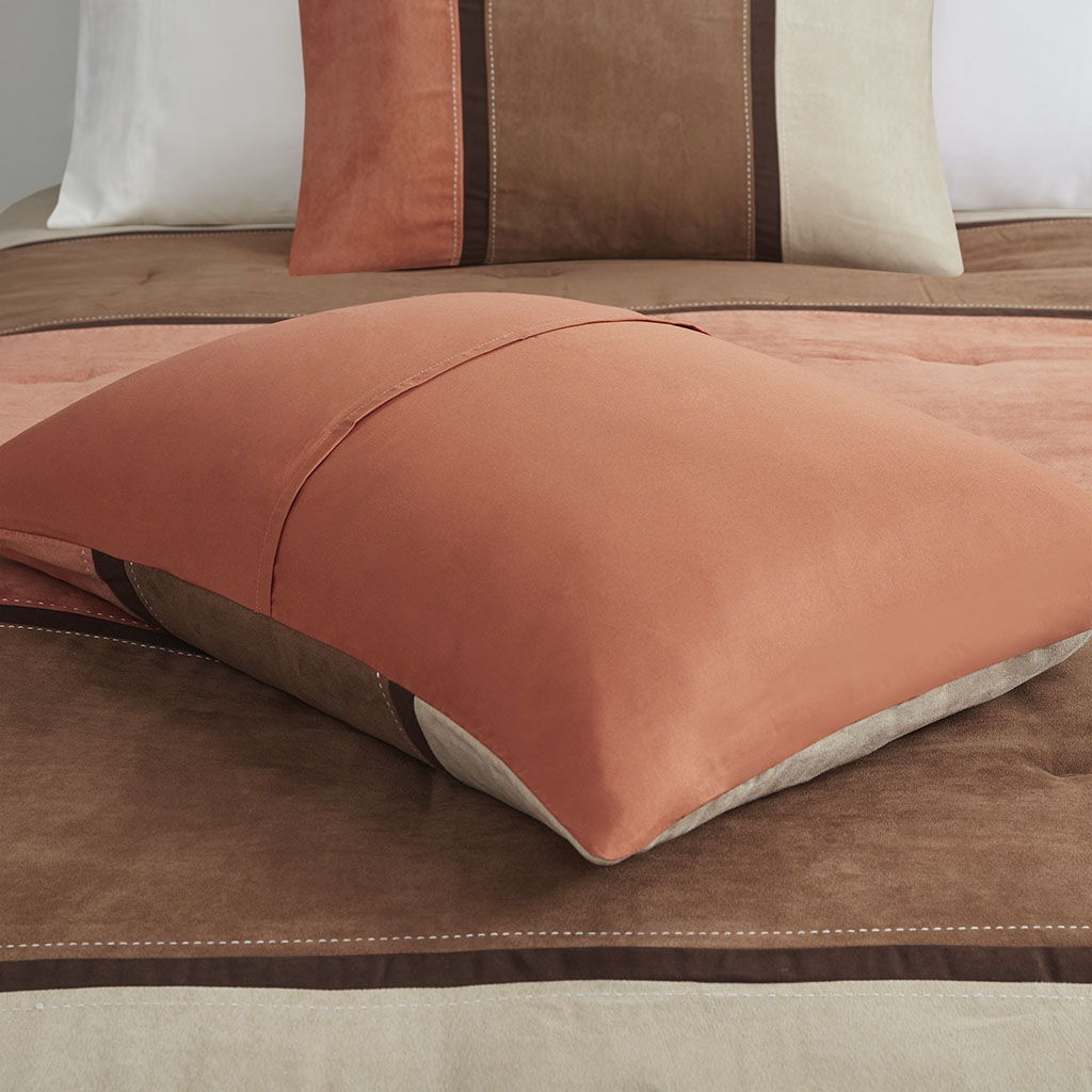 Palisades - California King 7 Piece Comforter Set - Coral