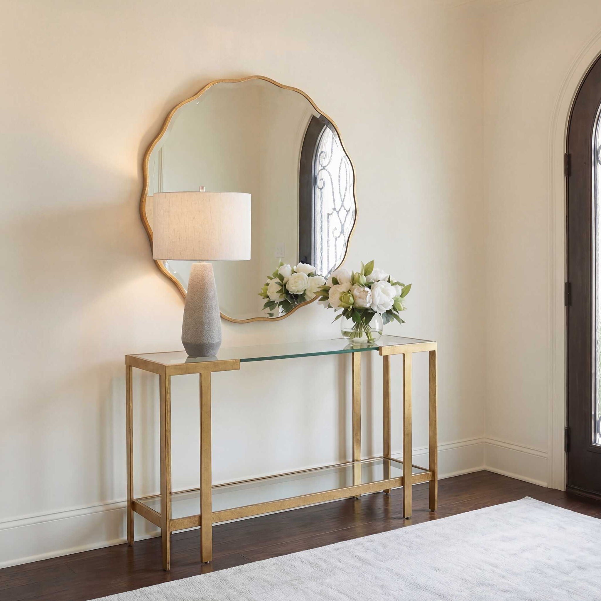 Kendrick - Glass Console Table - Gold