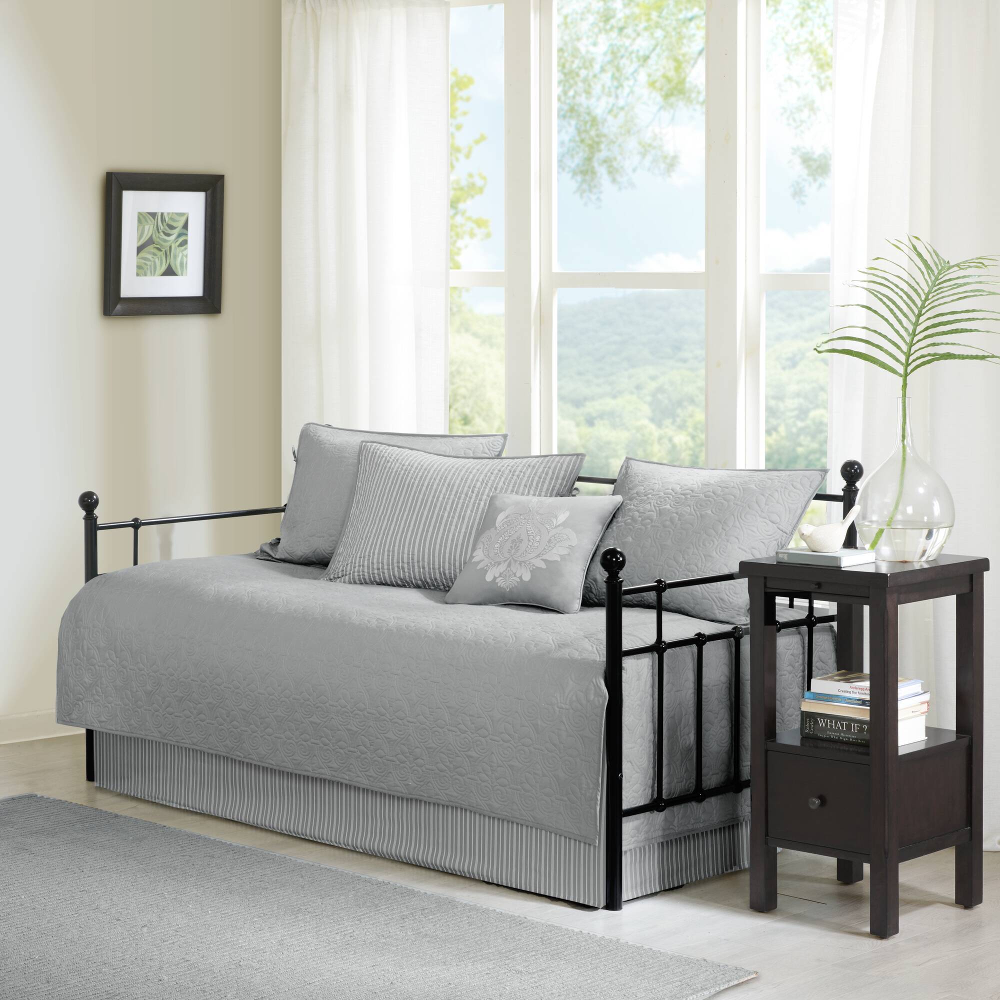 Quebec - Twin Reversible Daybed Cover (Set of 6) - Gray