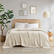 Bree Knit - Knit Blanket - Ivory