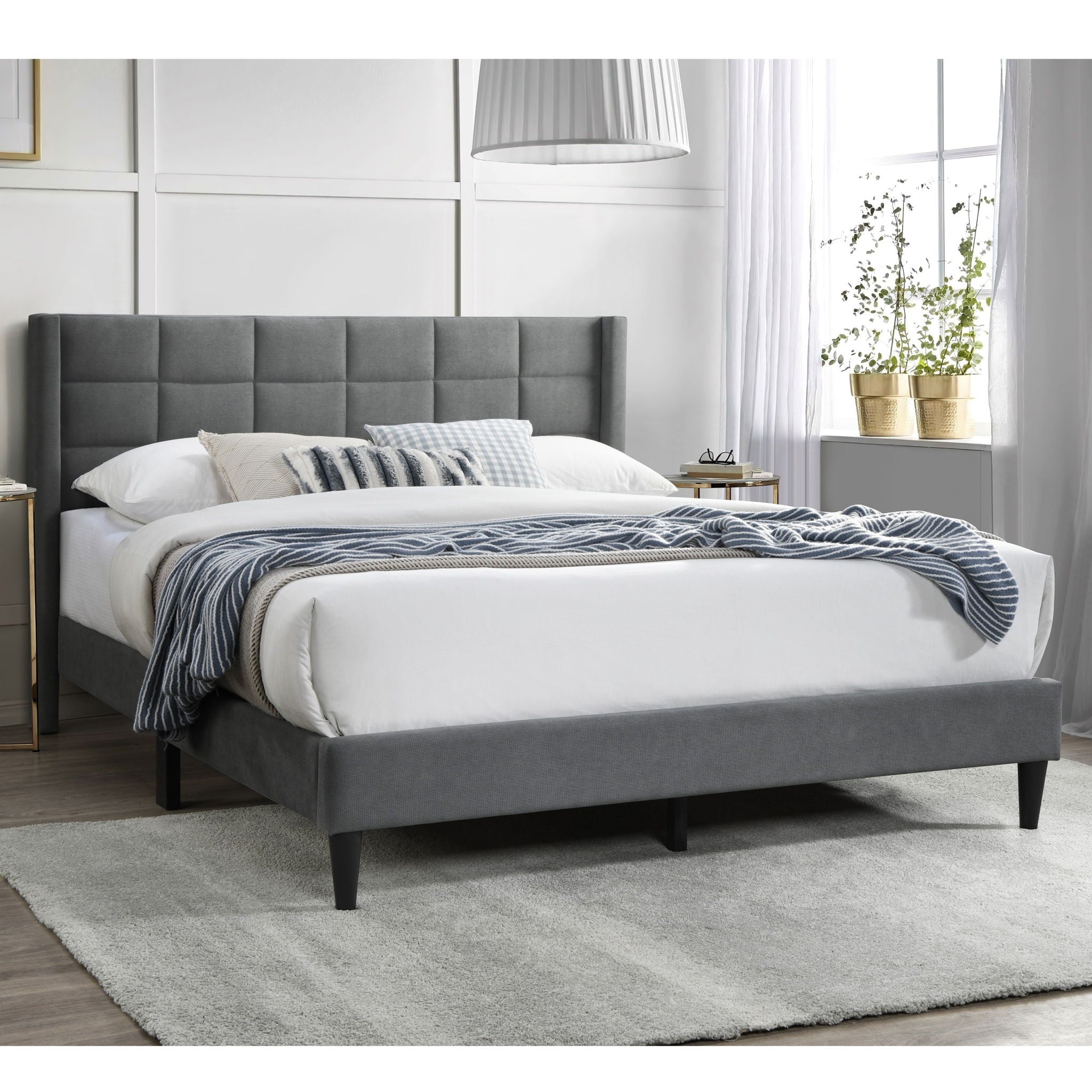 Bed Upholstered Box Design Headboard